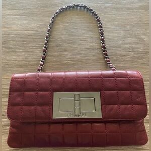 Vintage Chanel Bag - Authentic Chanel Burgundy Lambskin Shoulder Bag